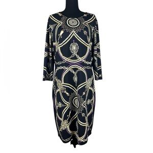 J.McLaughlin Catalina Cloth Chain Print Shift Dress‎ XL